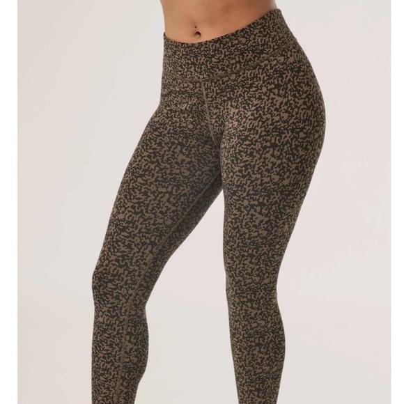 PACT Pants - Pact Brown/Gray Cotton Blend Athletic Leggings Size Medium